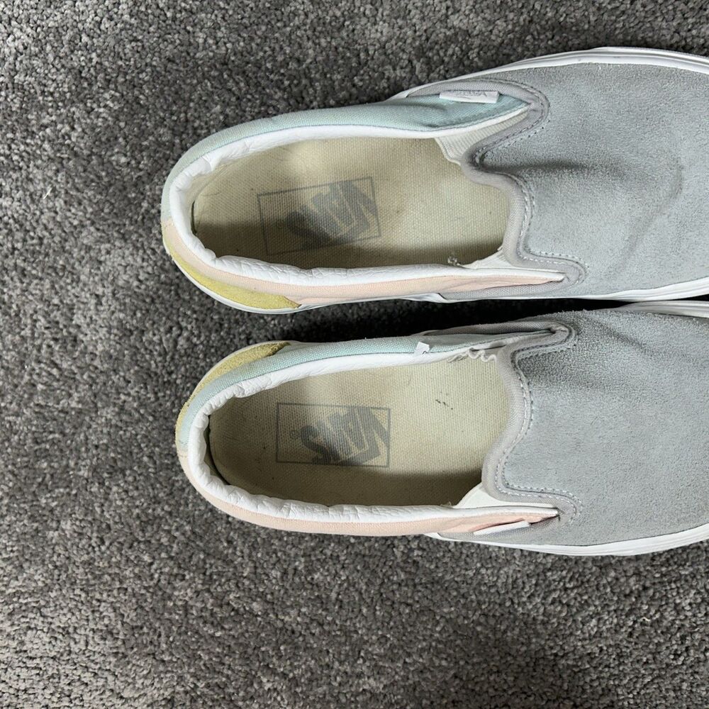 Vans Classic Slip On Women’s Size 8.5 Color Block Pastel Platform Shoes Used - Picture 9 of 11